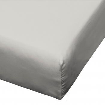 BIERBAUM „Biber“ Spannbettlaken – Grau (Silber/Stone) 180 × 200 cm, 100 % Baumwolle