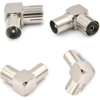 90-Degree TV Antenna Connector F Male to F Female