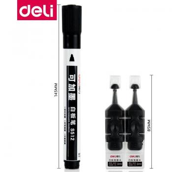 Deli S512 Black Ink Whiteboard Marker Trio