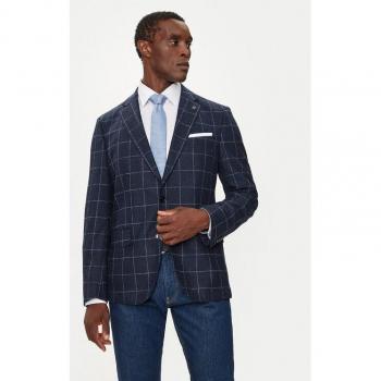 Urban Classic 3XL Blue Checkered Wool Slim Jacket