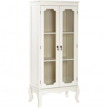 Elegant 2 Glass Doors Cabinet, Versatile Cabinet For Bedroom, Pendulum Carved Display Cabinet For Livingroom