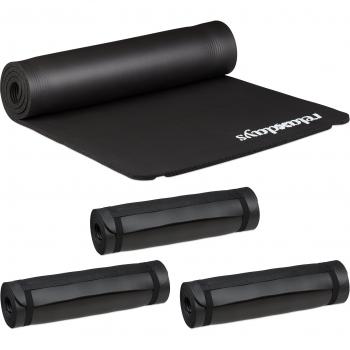 Relaxdays Anti-Rutsch Yogamatte schwarz