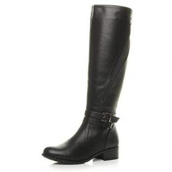 AJVANI Women’s Low Heel Zip Biker Boots