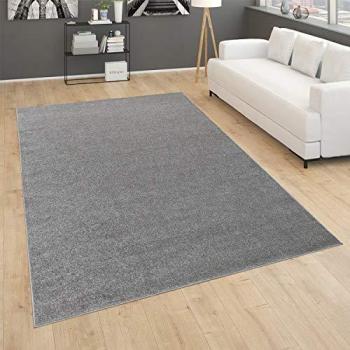 Robe de tapis minimaliste gris foncé, 280 × 380 cm