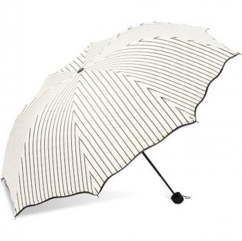 Three-Fold Vinyl Folding Umbrella with Jump Stripe