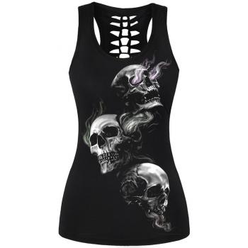 EmilyLe Women's Punk Skull Pattern Tank Top