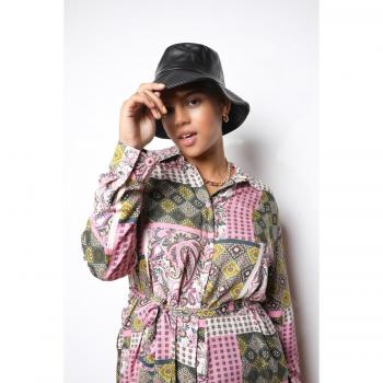 Vestito svasato in viscosa con motivo Paisley, Donna, Rosso, Taglia 56/58
