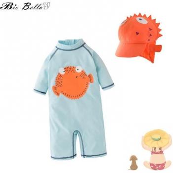 Traje de Baño Infantil 2-7T con Imágenes Cartoon y Protector Solar (2 piezas)