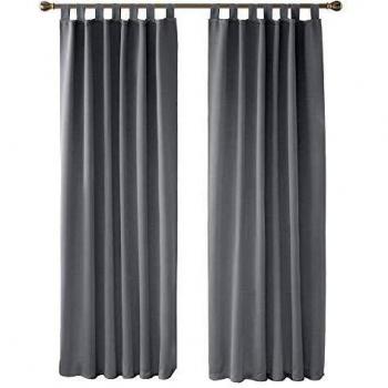 Deconovo Verdunkelungsvorhang Schlaufen 245x140 cm Hellgrau 2er Set