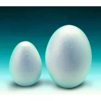 Glorex Styropor‑Ei – Größe 8 × 6 × 6 cm, Farbe Weiß – 3 Stück