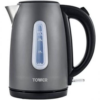 Stainless Steel Infinity Stone Kettle – T10048SLT, 360° Base, 3000 W, 1.7 L, Slate Tower