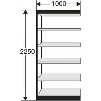 Regalsystem PROGRESS 2000, ohne Rückwand, 1000mm breit