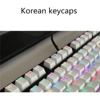 Full 104‑Key Korean Cherry MX Kit with 106‑Key Russian Backlit ABS Caps – B/W