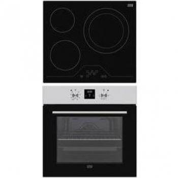 New Pol VH3Z8P Pack Horno Multifunción 69L Inox y Vitrocerámica 3 Zonas Negra