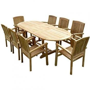 Ensemble de Terrasse Teck Milana 8 Fauteuils AUDIA