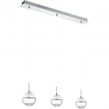 MonteFio Elegance: 3‑Flammen LED-Hängeleuchte in Weiß & Chrom (87 cm)
