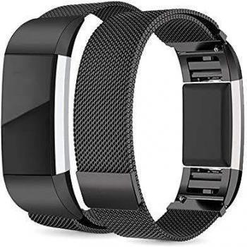 Alinsea Fitbit Charge 3 Armband, Metall, Premium Qualität mit Magnetverschluss