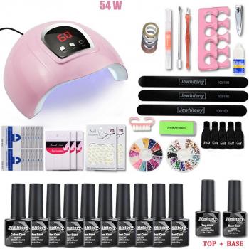 Professional Nail Gel Polish Kit & 120W UV Lamp