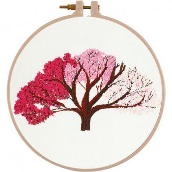 DIY Floral Embroidery Kit with Threads and Tools