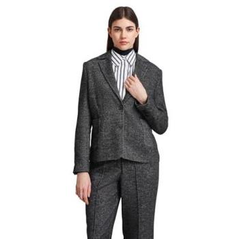 Schwarzer Damen Kurzblazer aus feinem Woll-Mix Gr. 42 von Bugatti