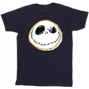 Maglietta da uomo Disney The Nightmare Before Christmas Jack Face blu navy