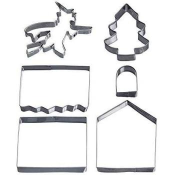 WESTMARK 6‑teiliges Ausstechformen‑Set aus rostfreiem Edelstahl – Knusperhäuschen