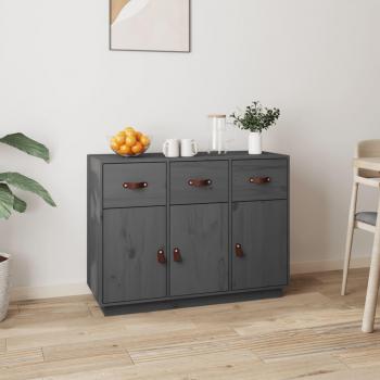 100x40x75 cm Grey Sideboard Solid Wood Pine