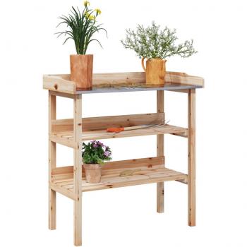Table de culture en bois de sapin avec étagères 78x38x82,5 cm