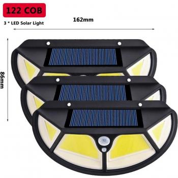 Outdoor Solar LED Wall Lamp with 3 Modes, Motion Sensor, SMD2835, Built-in Battery, Waterproof