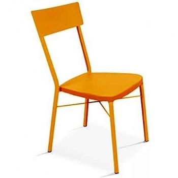 Jardin Chaise Oviala, couleur jaune, modèle bistrot carré – 1 place