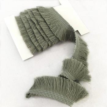 2 Yards of Grey Cotton Lace Fringe with Tassels