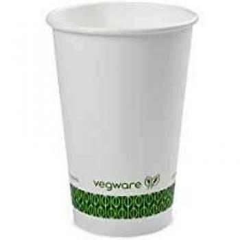 Vegware Compostable Hot Cup 16oz, 455ml, White, Pack of 1000