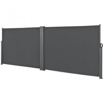 Pare-Soleil Garde-Vue Double 2 x 300 cm Métal et Polyester Gris