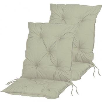 Coussins de chaise crème 104 x 52 x 8 cm, lot de 2, intérieur et extérieur