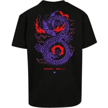 F4NT4STIC Drachenflammen Japan Print T-Shirt Herren M Schwarz Baumwolle