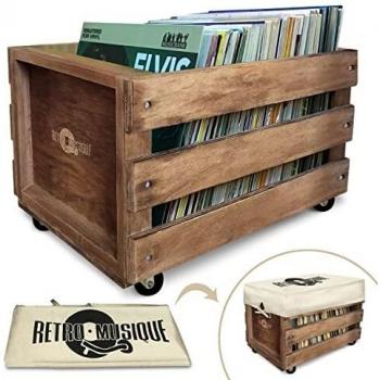 Wooden Storage Crate with Wheels