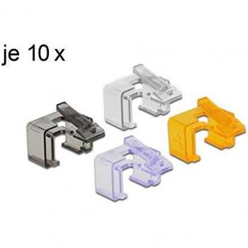 Juego de Abrazaderas de Reparación RJ45 Set 2 (40 Piezas, Transparente, Negro, Violeta, Naranja)