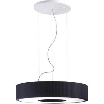 Lámpara colgante Spin, material acero textil y PPMA, cromo-negro, 100 cm