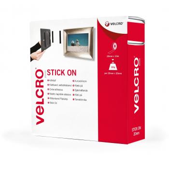 VELCRO® Brand Adhesive Hook and Loop Strips, 20mm x 10m, Black