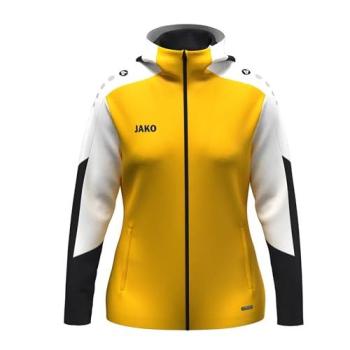 JAKO Dynamic Damen-Kapuzenjacke – 3‑Farben (Gelb/Weiß/Schwarz), Größe S (34/36)