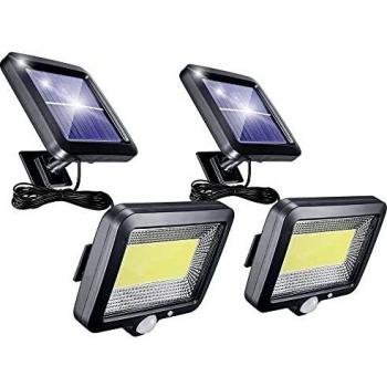 Solarlampen für Außen mit Bewegungsmelder, 56 LED Solar LED Strahler mit 5m Kabel, 3 Modi 120° Superhelle Solar Lampe Outdoor IP65 wasserdichte Solar Licht LED Solar Strahler