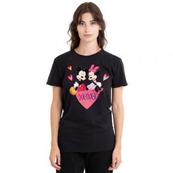 Mickey & Minnie Heartbeat T-Shirt – Black (Women’s Medium)