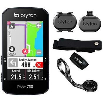 Cycling Computer: Bryton Rider 750T w/ HR & Cadence Bundle (Black, GPS)