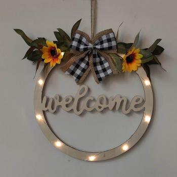 Artificial LED Welcome Wreath