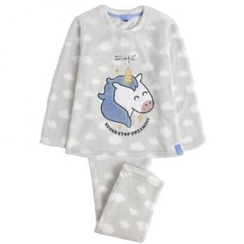 Pijama de niña gris con manga larga