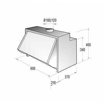 Gorenje DI 602 M Metallic‑Zwischenhaube 60 cm – Quiet‑Air Technologie