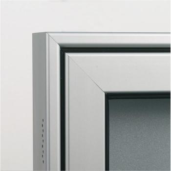 WSM DIN A3 Plakatschaukasten eckig für Außenbereich, Aluminium silberfarben mit Drehtür