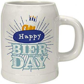Happy Bierday Porzellan 60 cl Geschenk-Anhänger Bierkrug 47225