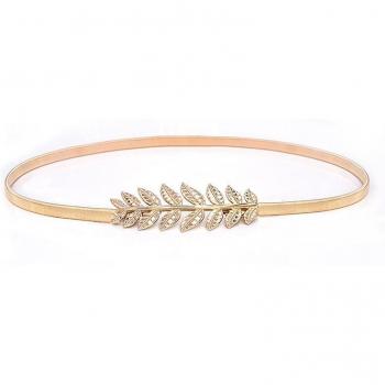 Women’s Elastic Waist Chain Belt with Metal Buckle