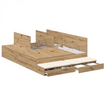 Vidaxl Artisan Oak Bed Frame & Drawer – 150×200 cm